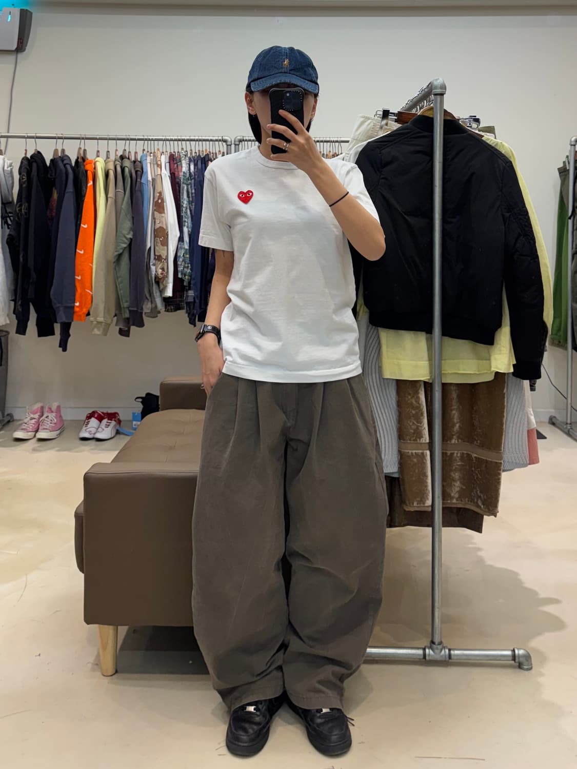 꼼데가르송 레드하트 반팔 화이트 상품이미지7