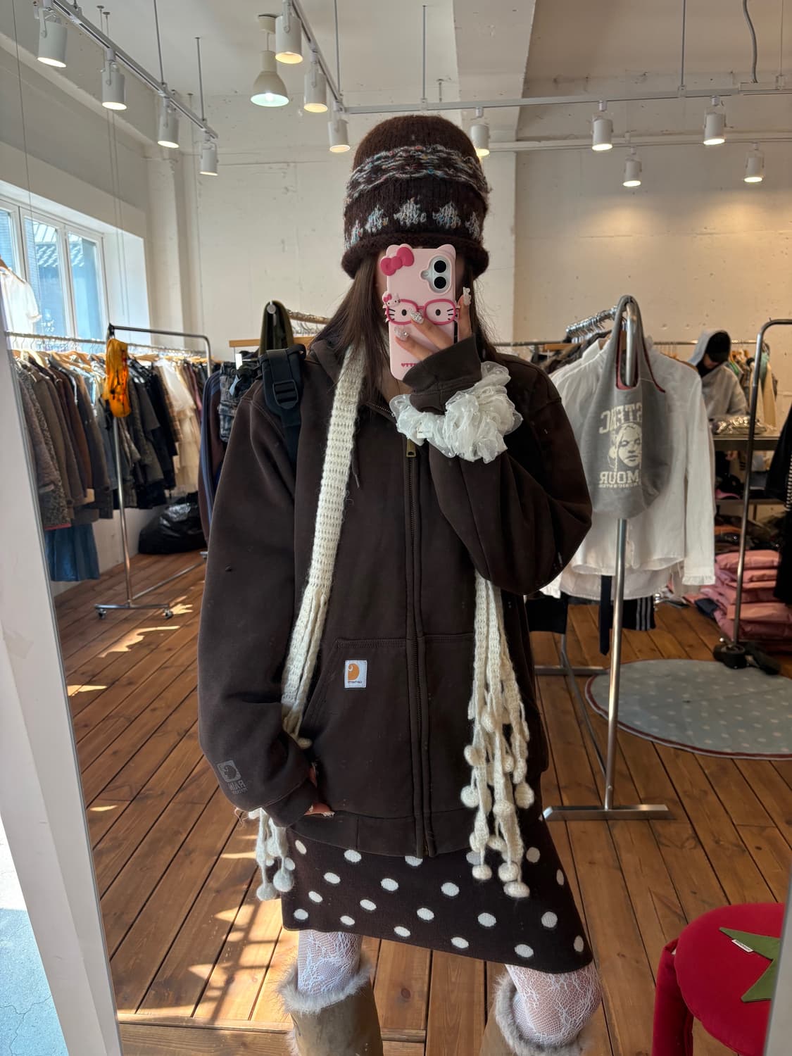 칼하트 써멀 초코 후드집업 상품이미지2