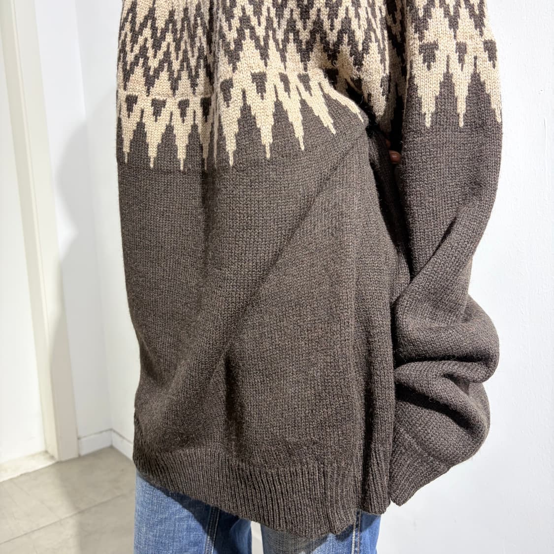 B: MING bemas 노르딕 브라운 오버핏 니트  상품이미지3