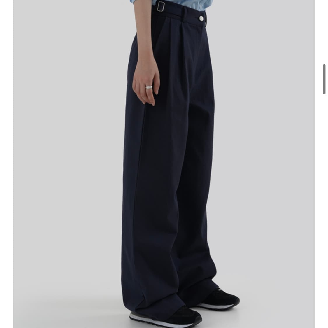 어텀 코튼 비죠 팬츠 네이비 S 상품이미지2