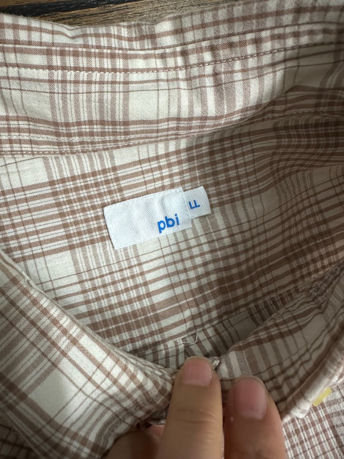 PBI 일본빈티지 브라운 체크 반팔 셔츠 L 상품이미지3