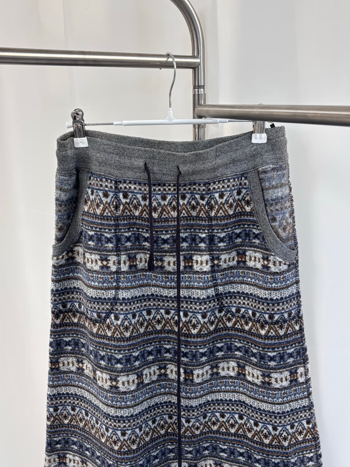 빈티지 노르딕 패턴 롱 스커트 상품이미지2