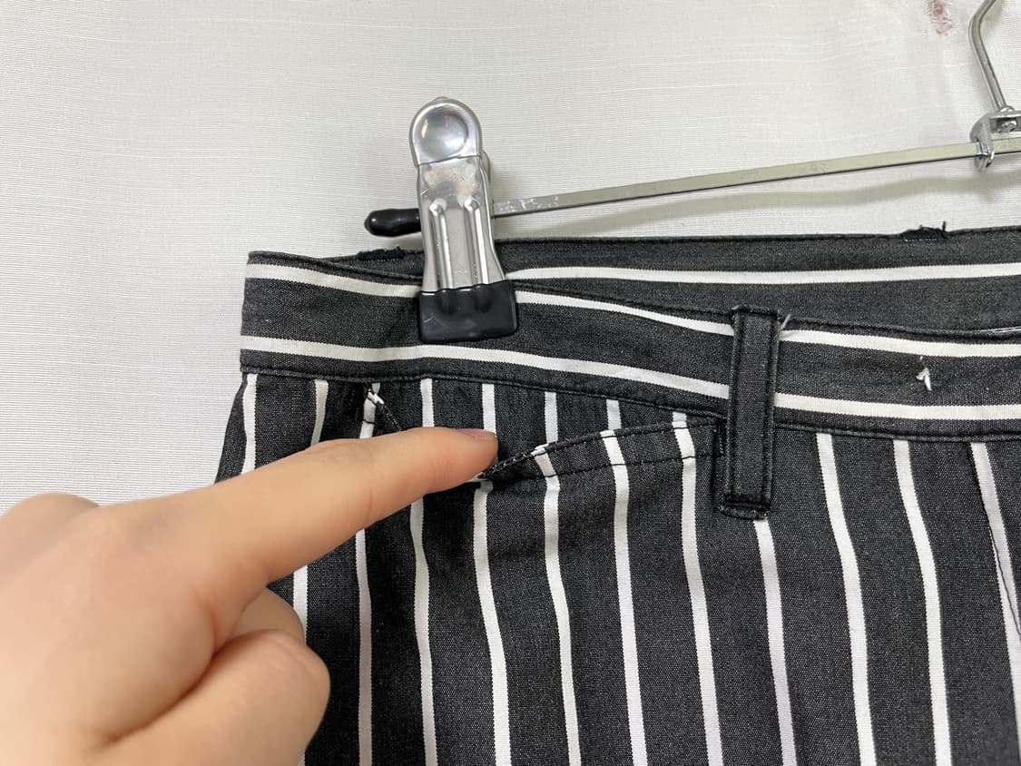 여성 폴로 랄프로렌 스트라이프 8부 카프리 팬츠  _ 블랙 상품이미지3