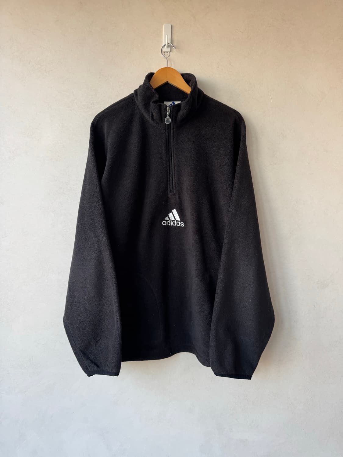 90s 아디다스 센터 로고 후리스 반집업 상품이미지1