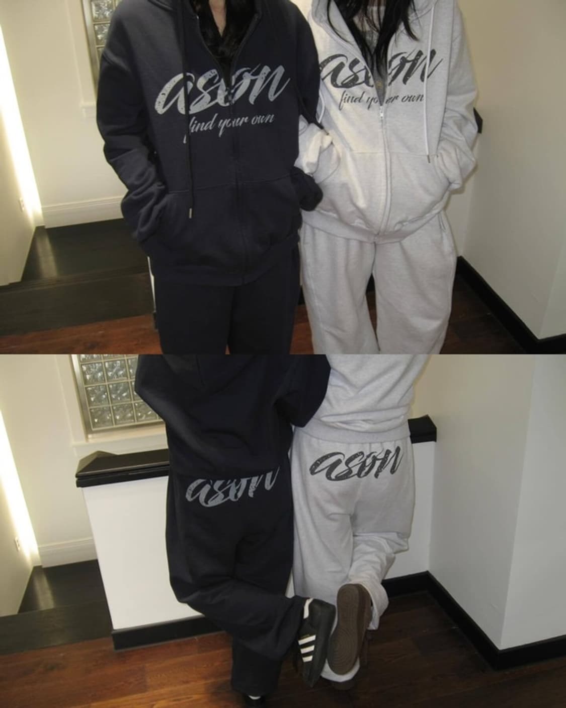 애즈온 루즈 트레이닝 팬츠 화이트 멜란지 상품이미지2