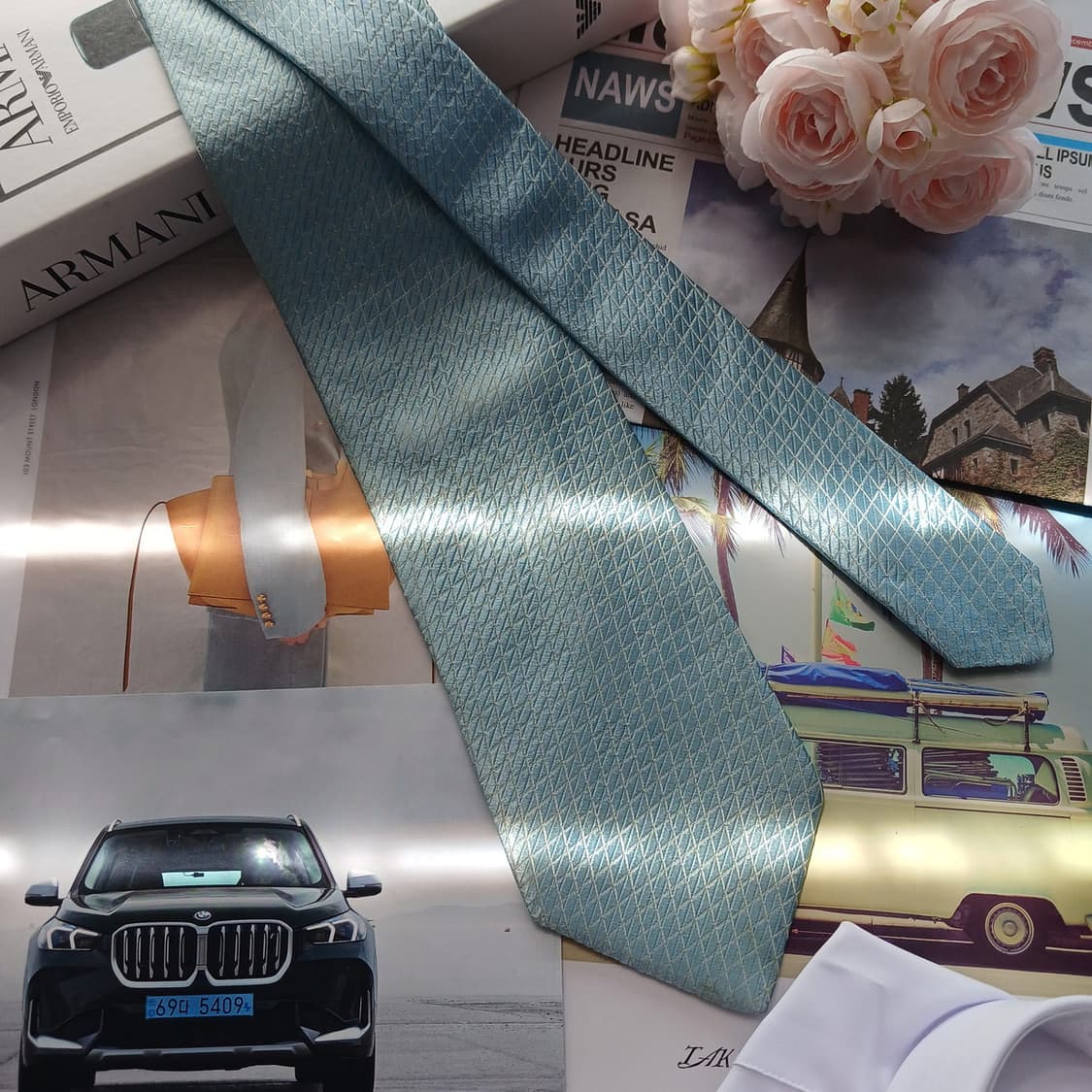 조르지오아르마니 실크 다이아몬드 넥타이 9.2cm A~B등급 A18473 상품이미지3