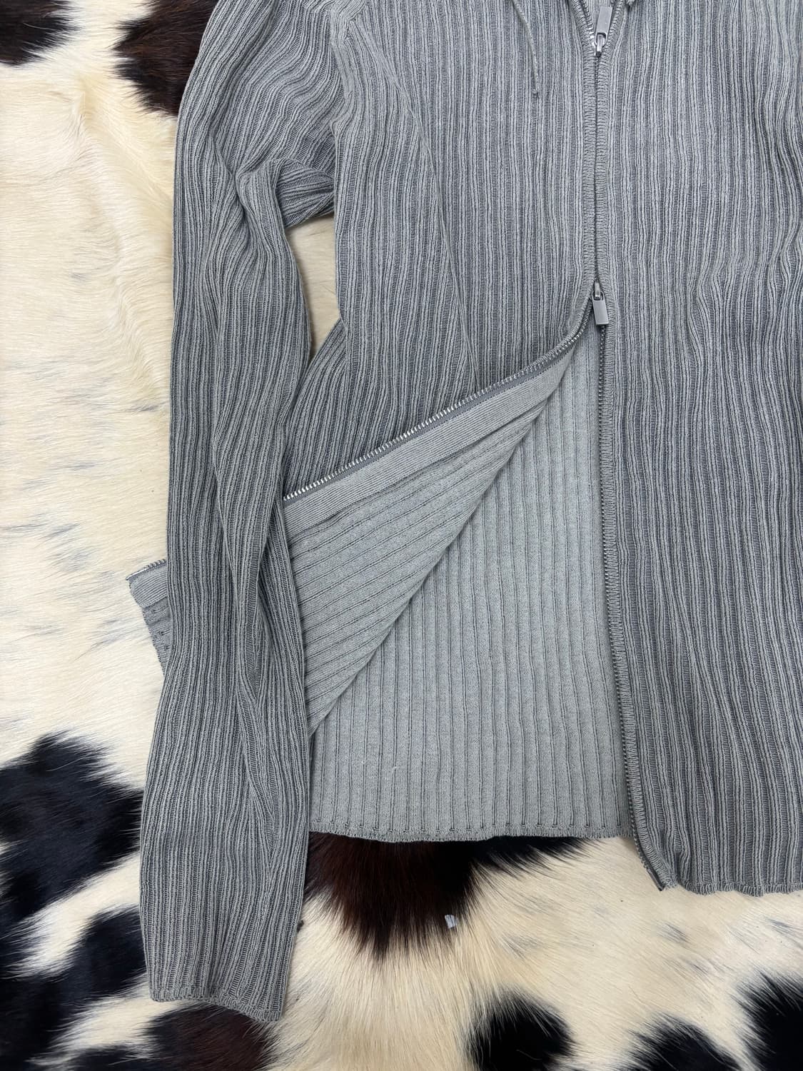 Loose-Fit Grey 2-way Hoodie zip up 상품이미지6