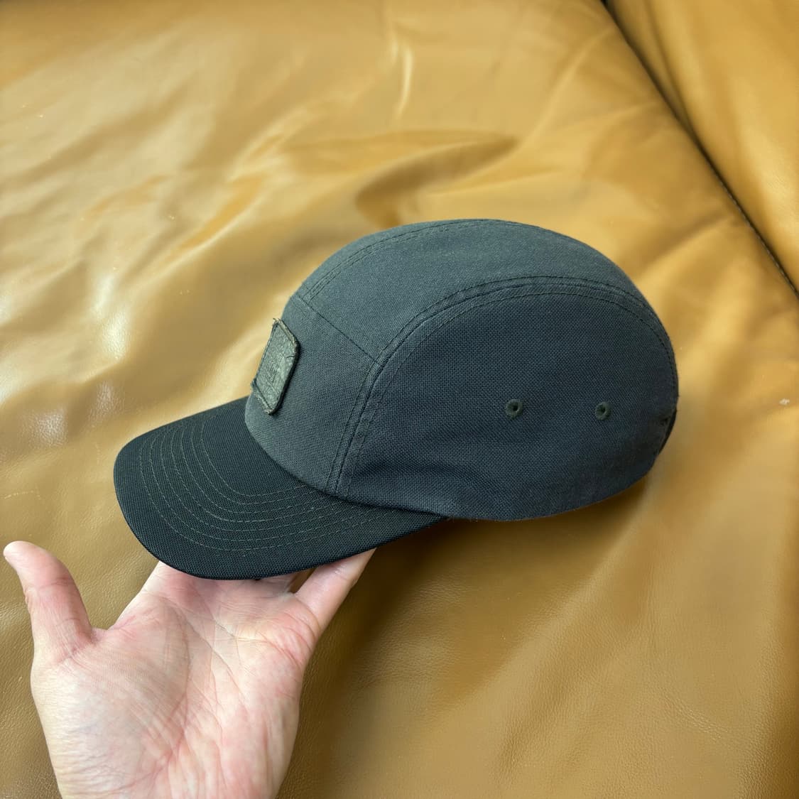 나나미카 노스페이스 퍼플라벨 레더 로고 블랙 캠프캡 모자 (Black) 상품이미지4