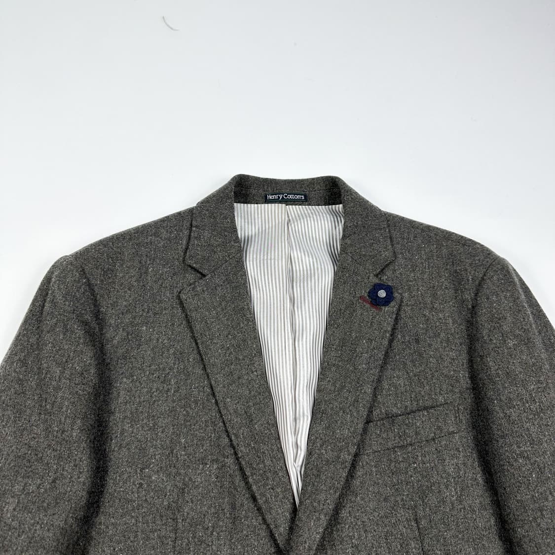 헨리코튼 클래식 브로치 울 모직 블레이져 그레이 M 상품이미지2
