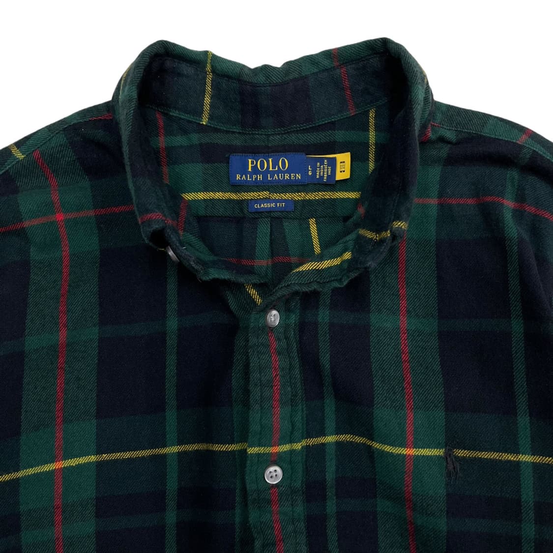 폴로 랄프로렌 블랙포니 그린 타탄체크 울 셔츠 L 상품이미지5