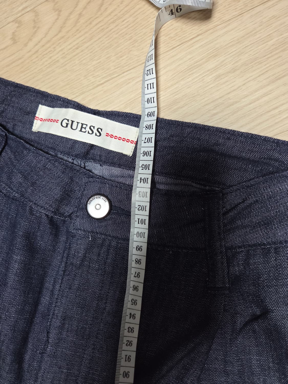 (새상품)GUESS 인디고 데님 슬랙스 원턱 팬츠  상품이미지7