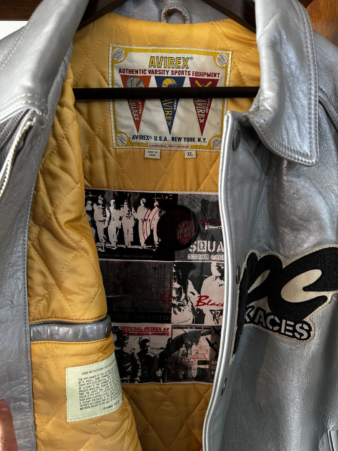 AVIREX 블랙에이스 레더 바시티 자켓(희귀 컬러) 상품이미지6