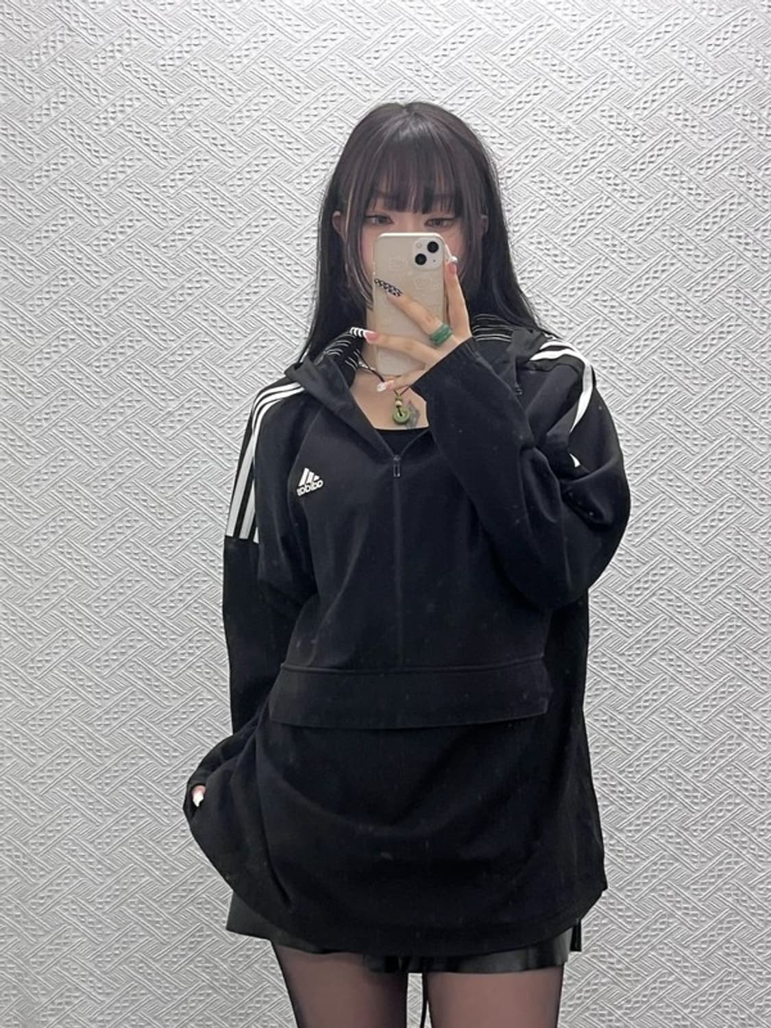 아디다스 캐주얼 스포티 져지 후드 반집업 아노락 3XL C10474 상품이미지1