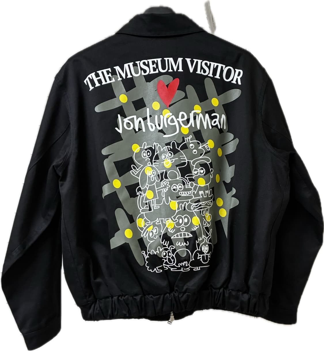 더뮤지엄비지터 플라워 프린트 지퍼 블루종 블랙 L사이즈 상품이미지4