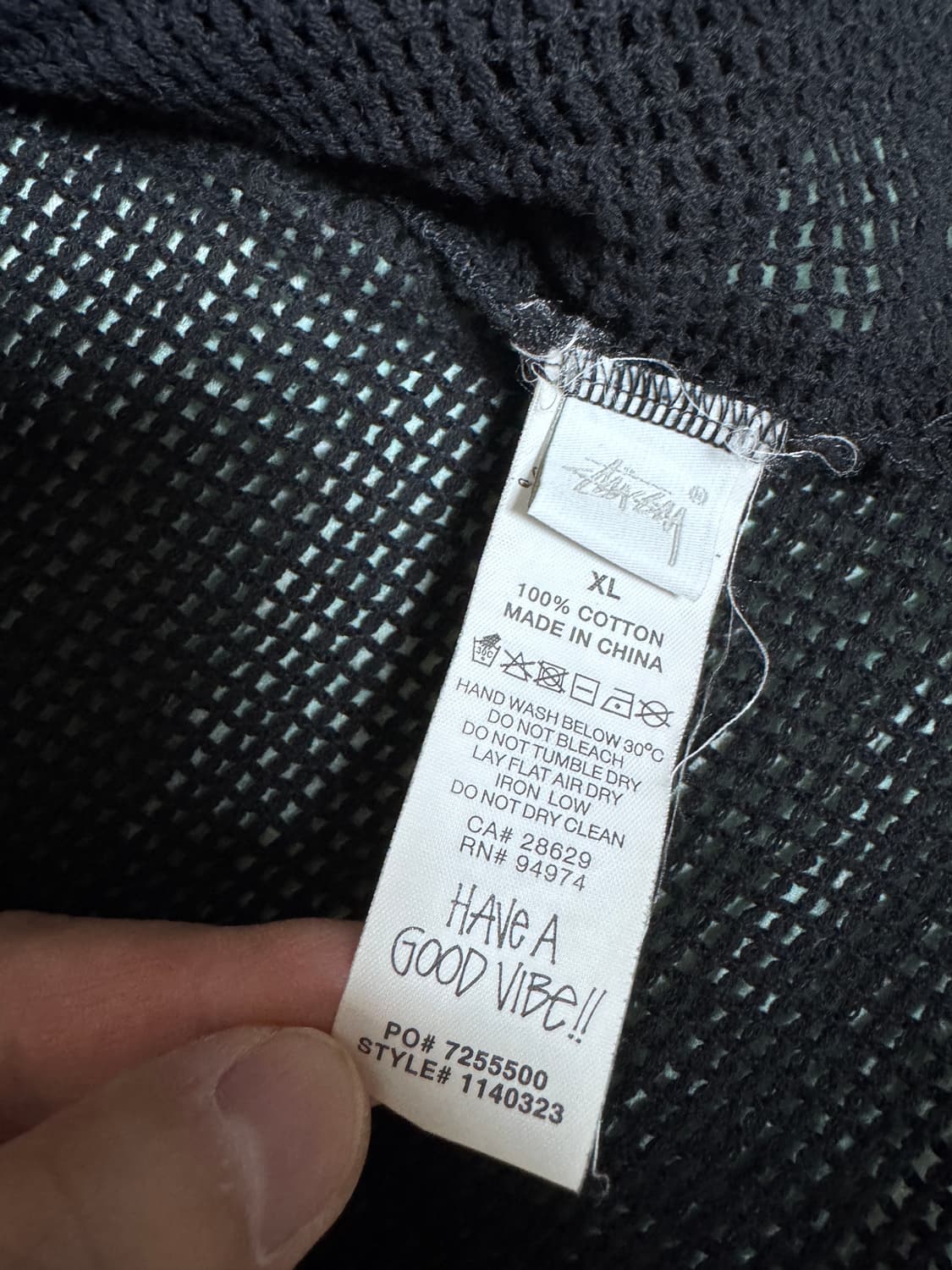 스투시 메쉬 후드 stussy cotton mesh hoodie XL 상품이미지5