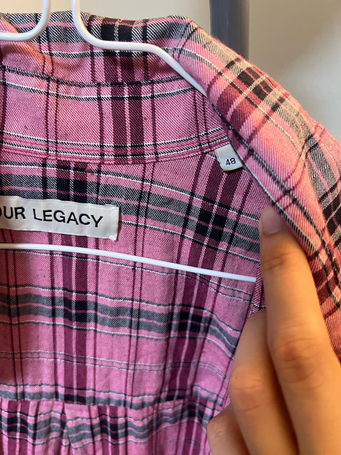 아워레가시 버로우드셔츠 체크 핑크 48 상품이미지5