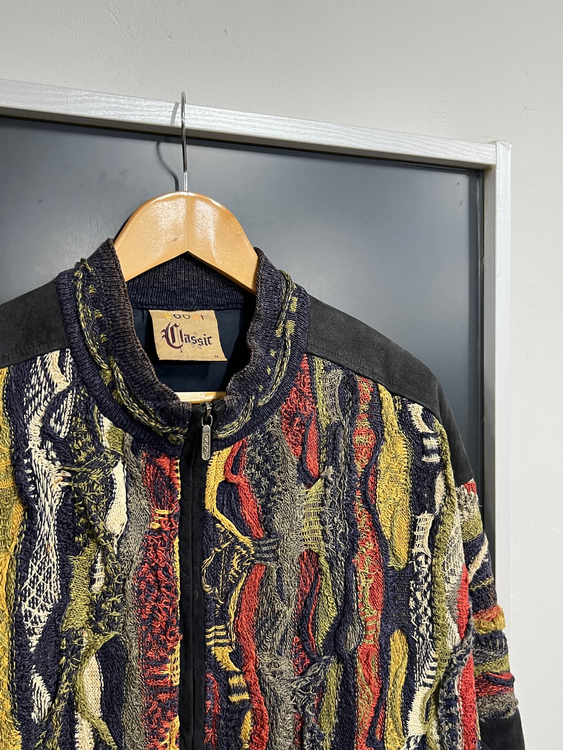 Coogi Vintage 쿠지 오리지널 클래식 케이블 꽈배기 니트 집업 상품이미지2