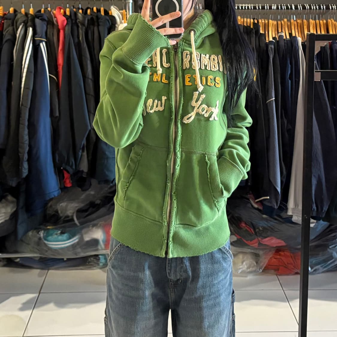 아베크롬비 초록 후드집업 상품이미지1