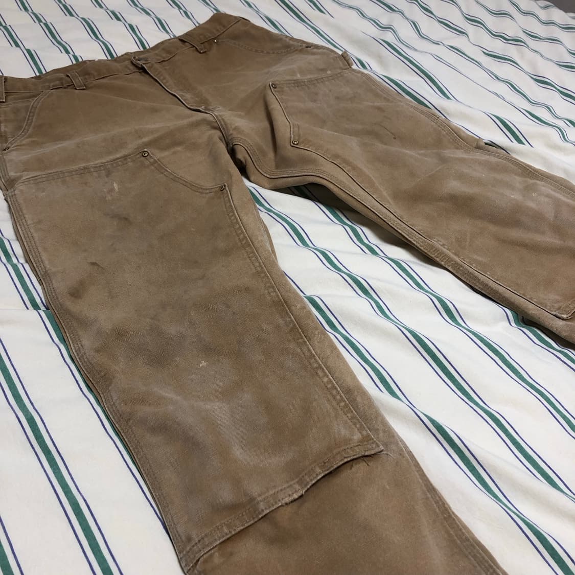 vtg 빈티지 칼하트 더블니 36x32 카키 상품이미지4