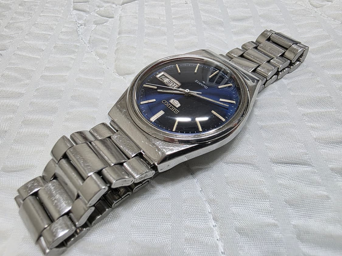 세이코5 빈티지 청판 데이데이트 쿼츠 메탈 시계 seiko5 상품이미지7