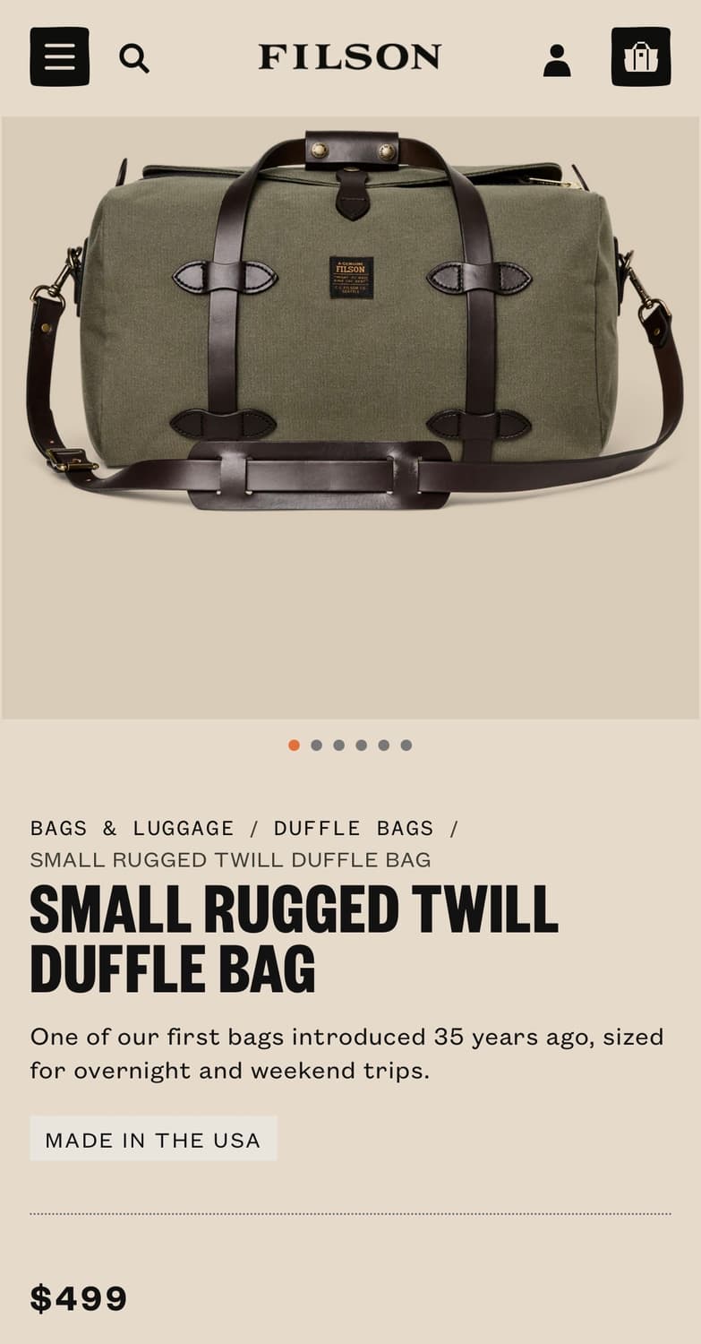 필슨 더플백 러기드트윌 상품이미지7