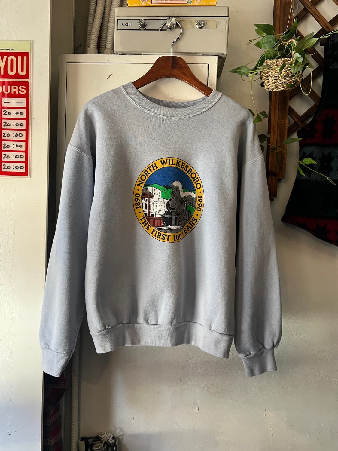 [L]90's Made in USA 증기기관차 스웻셔츠 상품이미지1