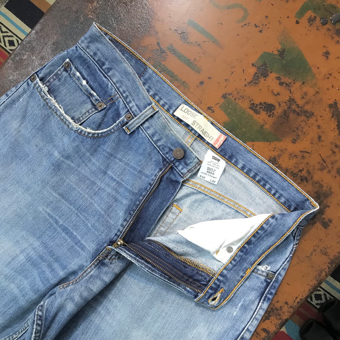 리바이스 569 연 중청 워시드 데님 팬츠 허리 33 34 사이즈 상품이미지5