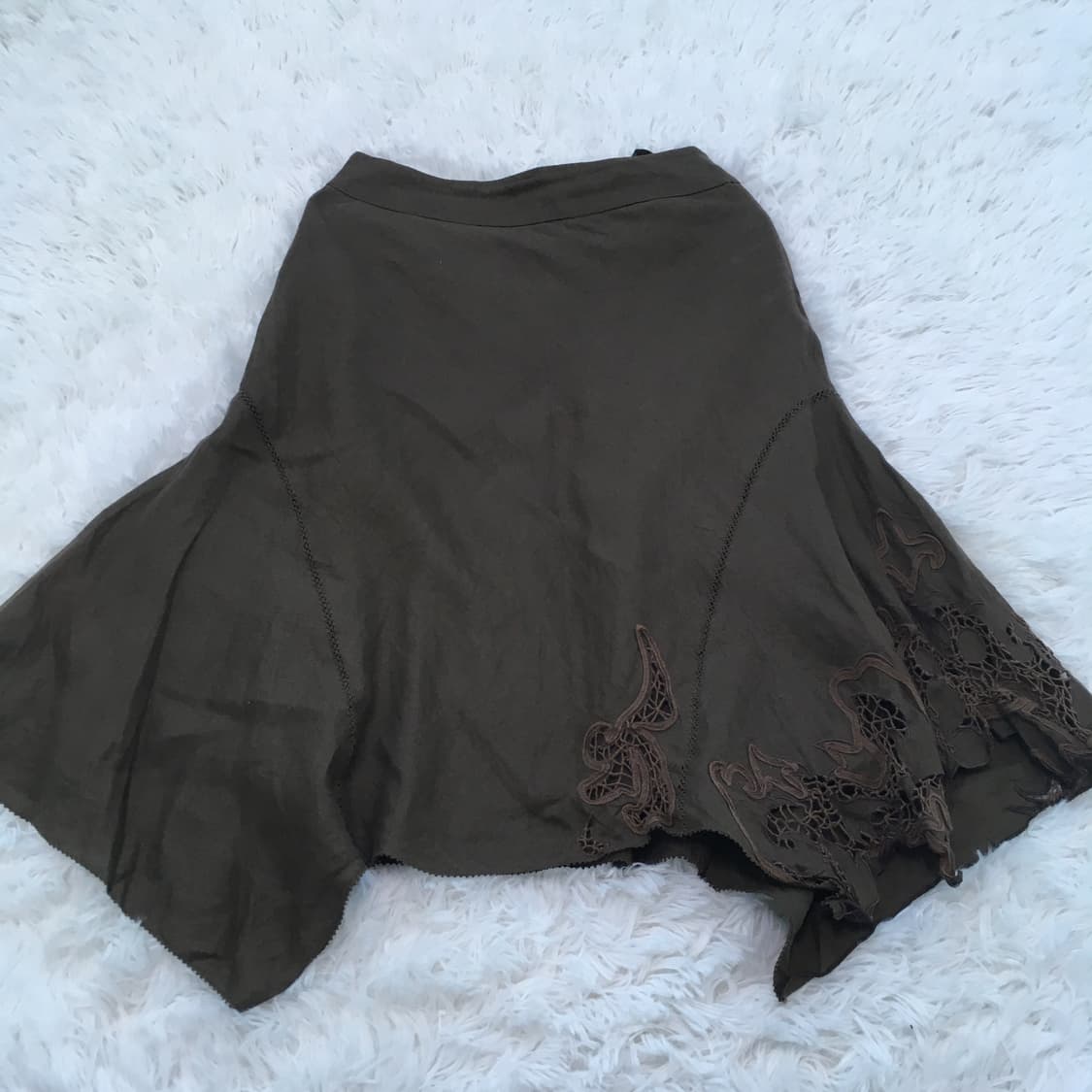 빈티지 브라운 오리엔탈 레이스 스커트 779 y2k 모리 갸루 펑키  상품이미지1