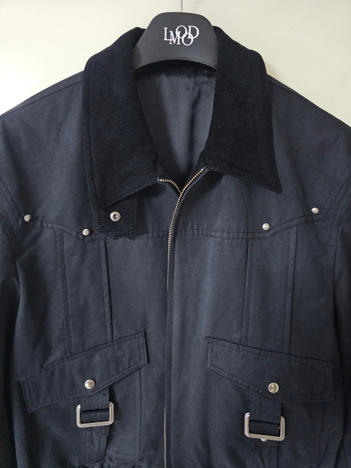 엘무드 체스터 헌팅 블루종 자켓 블랙 46 상품이미지2