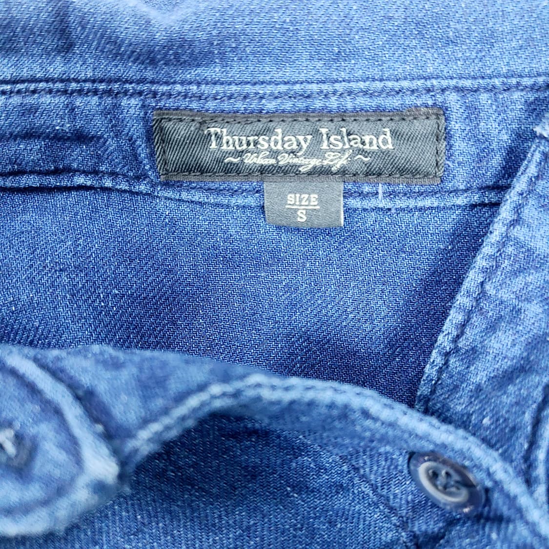 써스데이아일랜드 린넨혼방 데님 롱원피스 S 상품이미지6