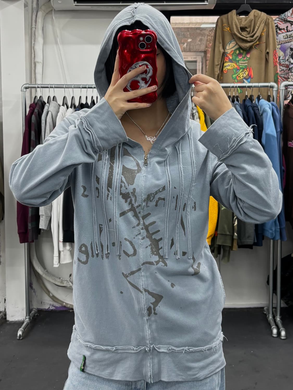 VTG Bum 그런지 스컬 후드집업 상품이미지2