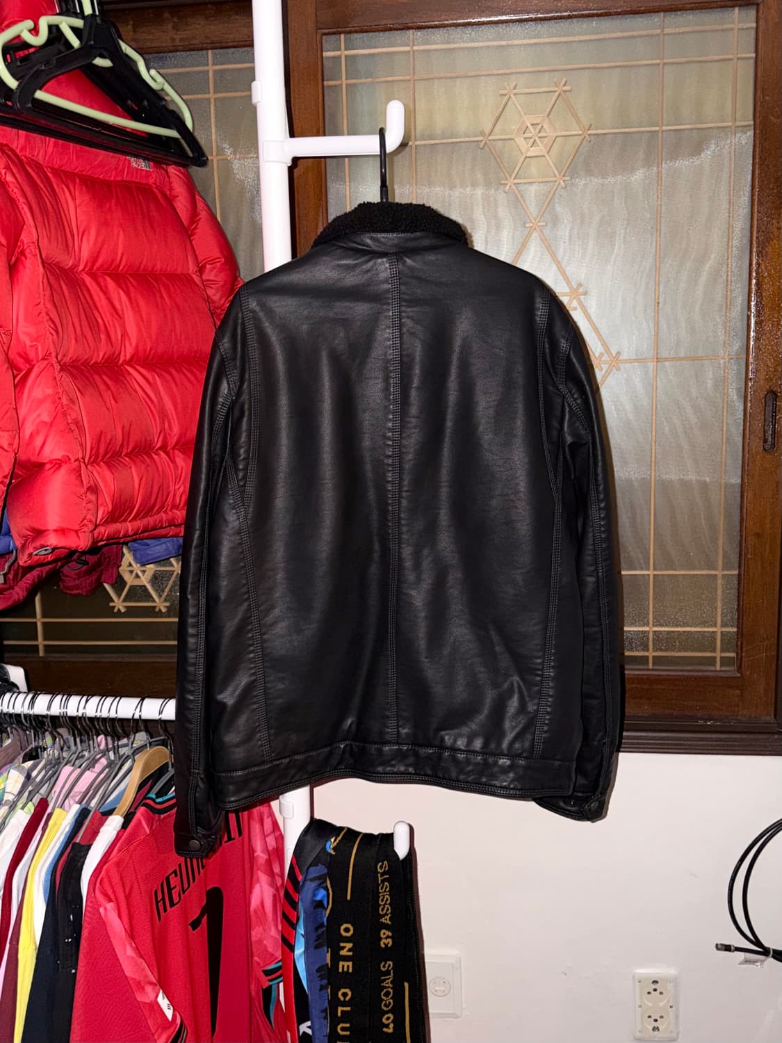 리바이스 쉐르파 블랙 레더 트러커 자켓 상품이미지2