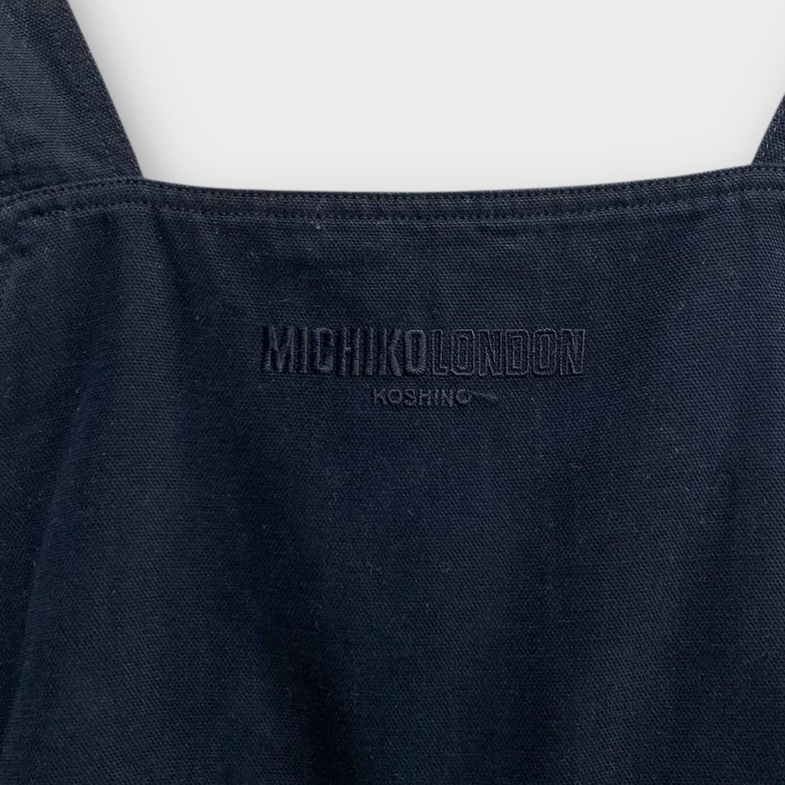  MICHIKO 미치코 블랙데님 오버롤 멜빵바지 L 상품이미지5