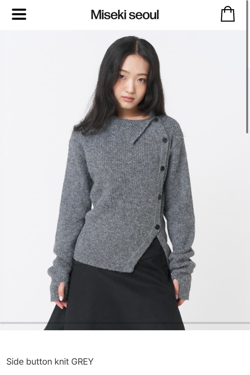 미세키서울 니트 ( Side button knit GREY ) 상품이미지2