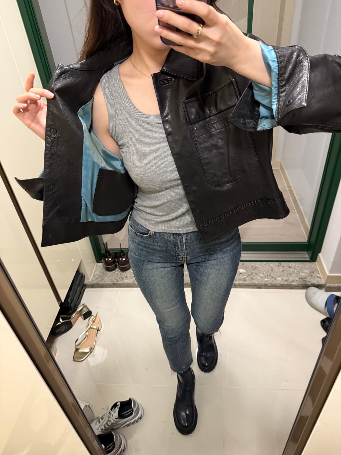 더일마 리얼레더 가죽자켓 블랙 상품이미지5