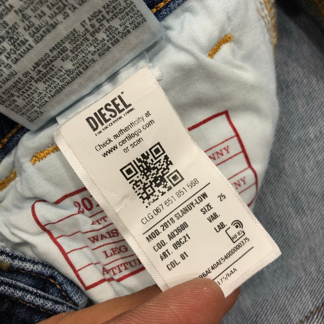 데드스탁 디젤 워싱 스키니진 데님 팬츠 상품이미지8