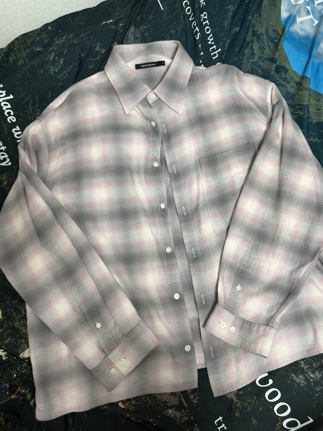 [3] 해칭룸 옴브레 크롭 체크셔츠 상품이미지1
