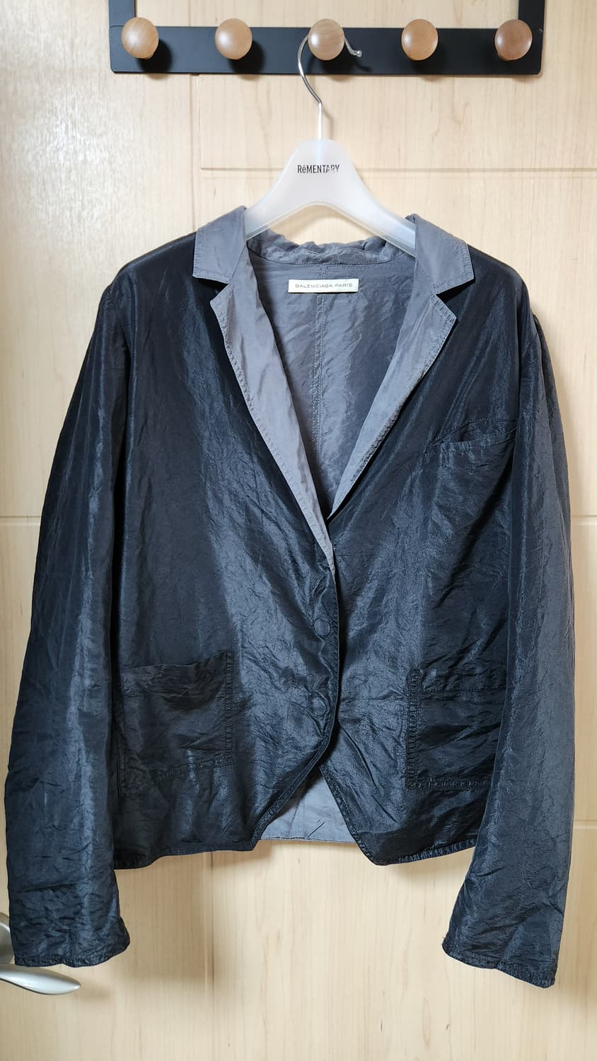 발렌시아가 여성 블랙 투톤 실크 자켓 38 66사이즈 상품이미지1