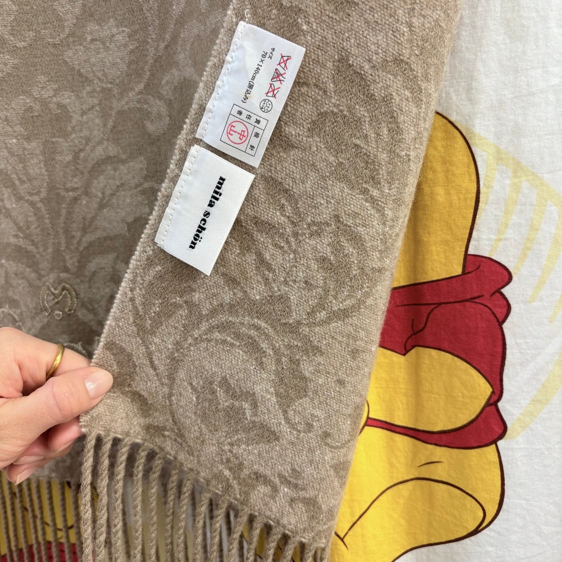 Mila schon 밀라숀 울캐시미어 오트밀 에스닉 머플러 숄  상품이미지3