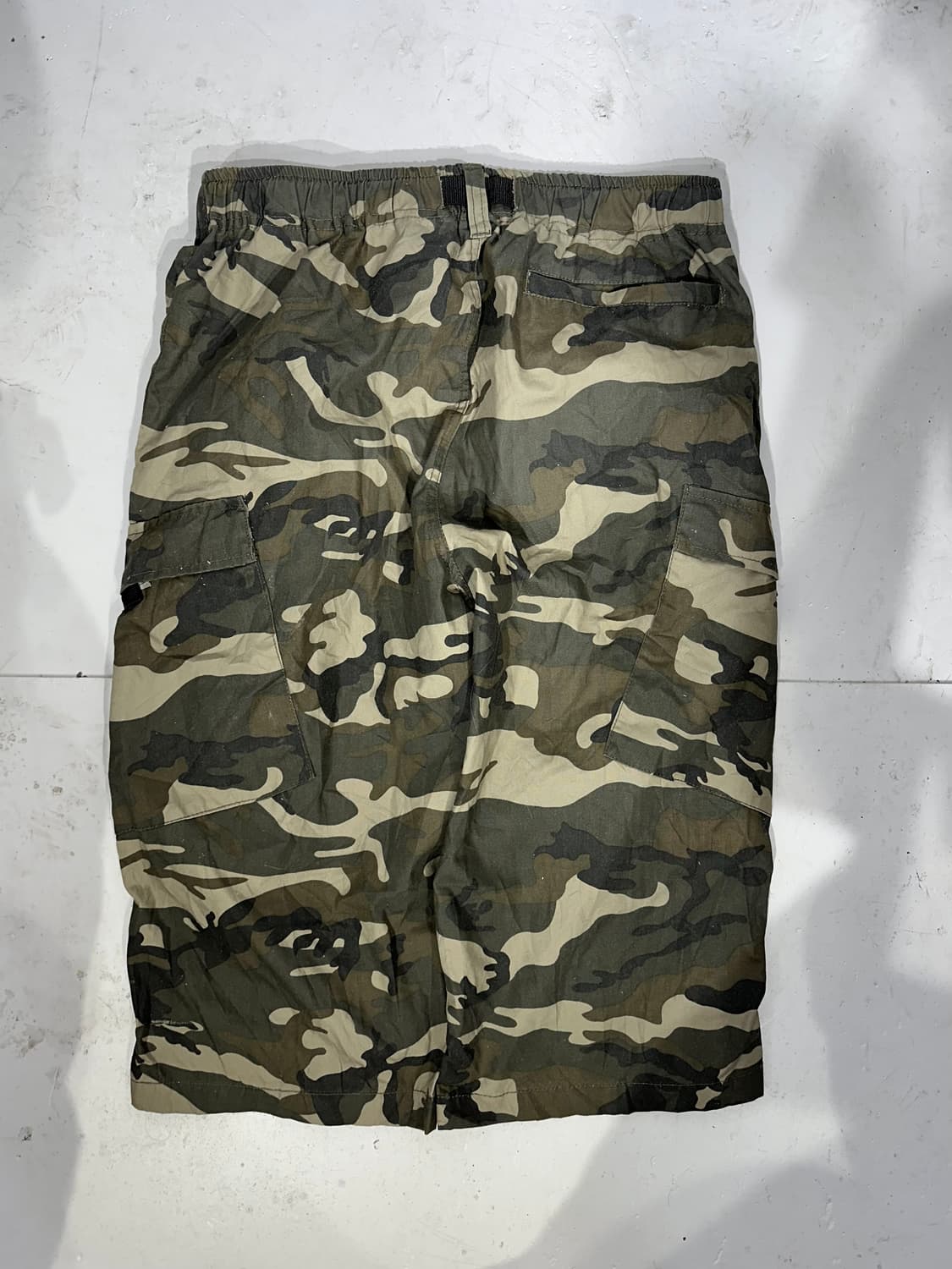 일본 빈티지 카키 카모 와이드 카고 팬츠 L 상품이미지5