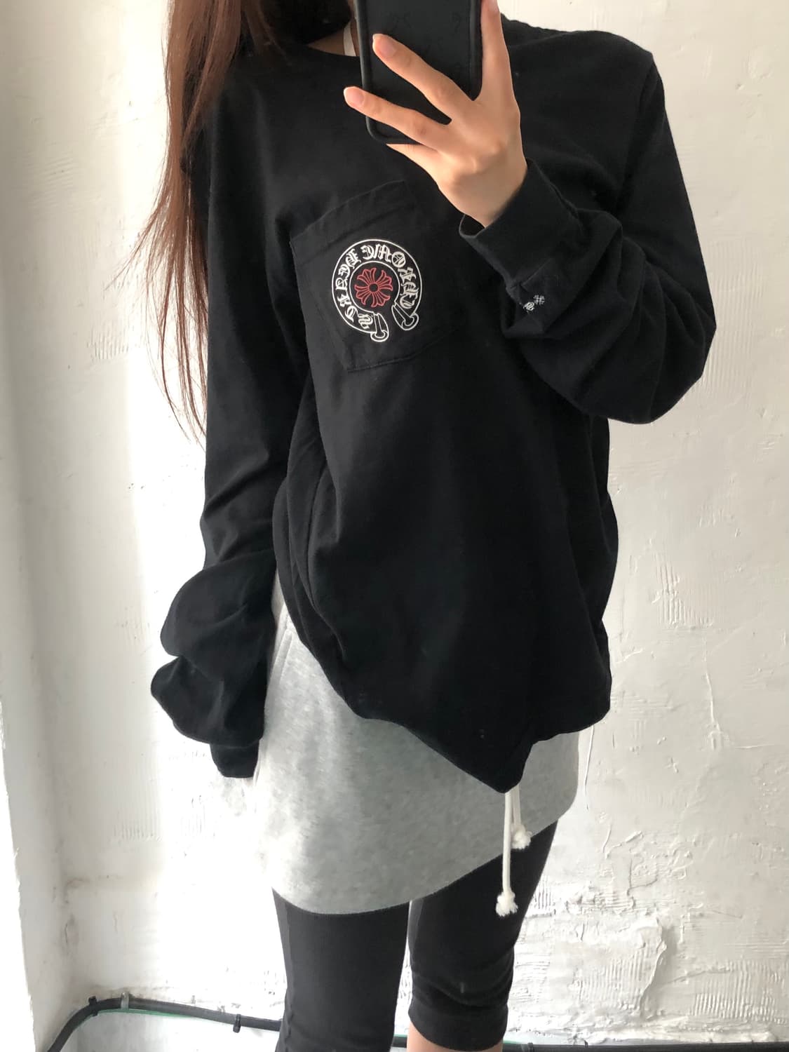 Chrome Hearts 크롬하츠 화이트레드 홀스슈 로고 스태프 슬리브 상품이미지1