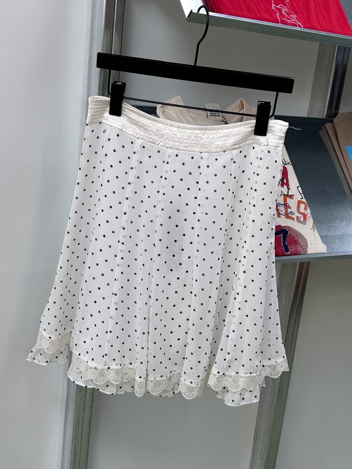 white dot lace midi skirt 상품이미지3