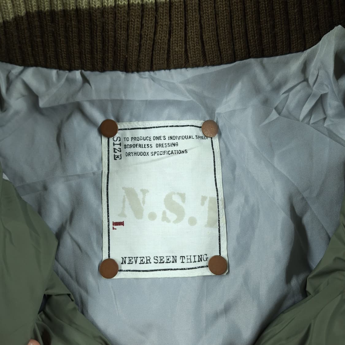 NST NEVER SEEN THING 카키 다이아몬드퀼팅 캐주얼자켓 L 상품이미지6