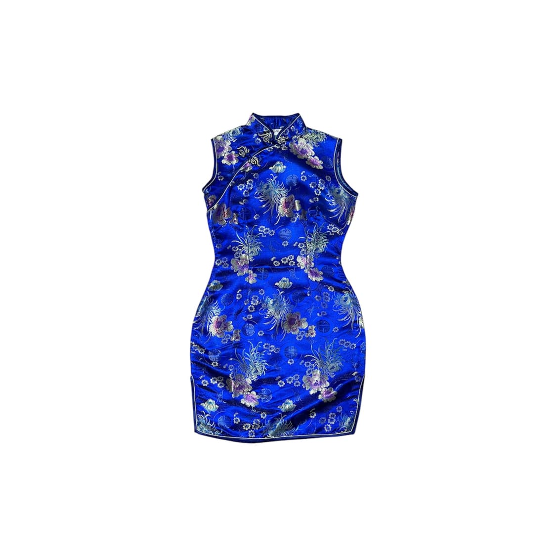 [Vintage] Royal Blue Gold Jacquard Qipao 상품이미지4