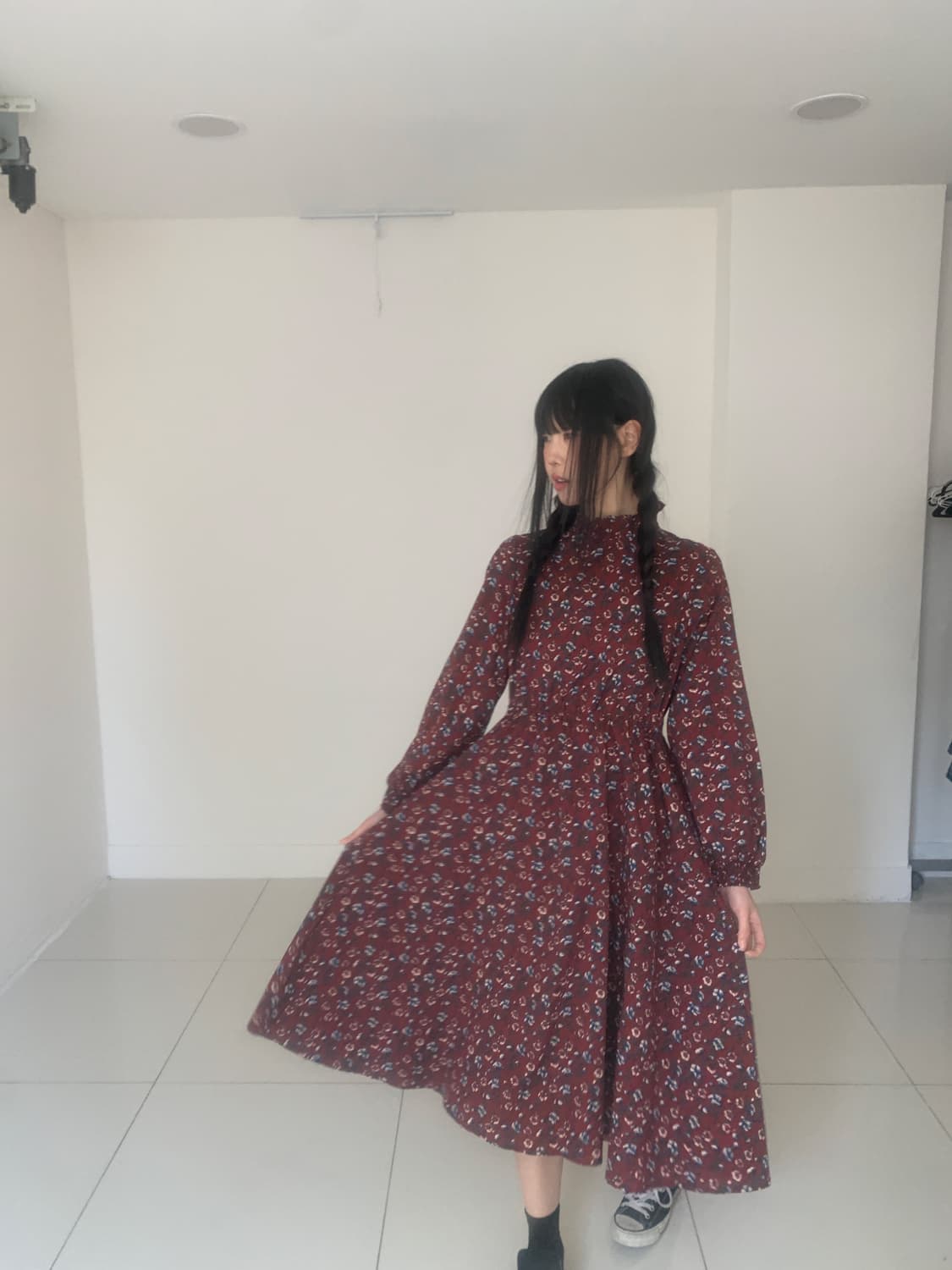 Oriental highneck floral dress 상품이미지9