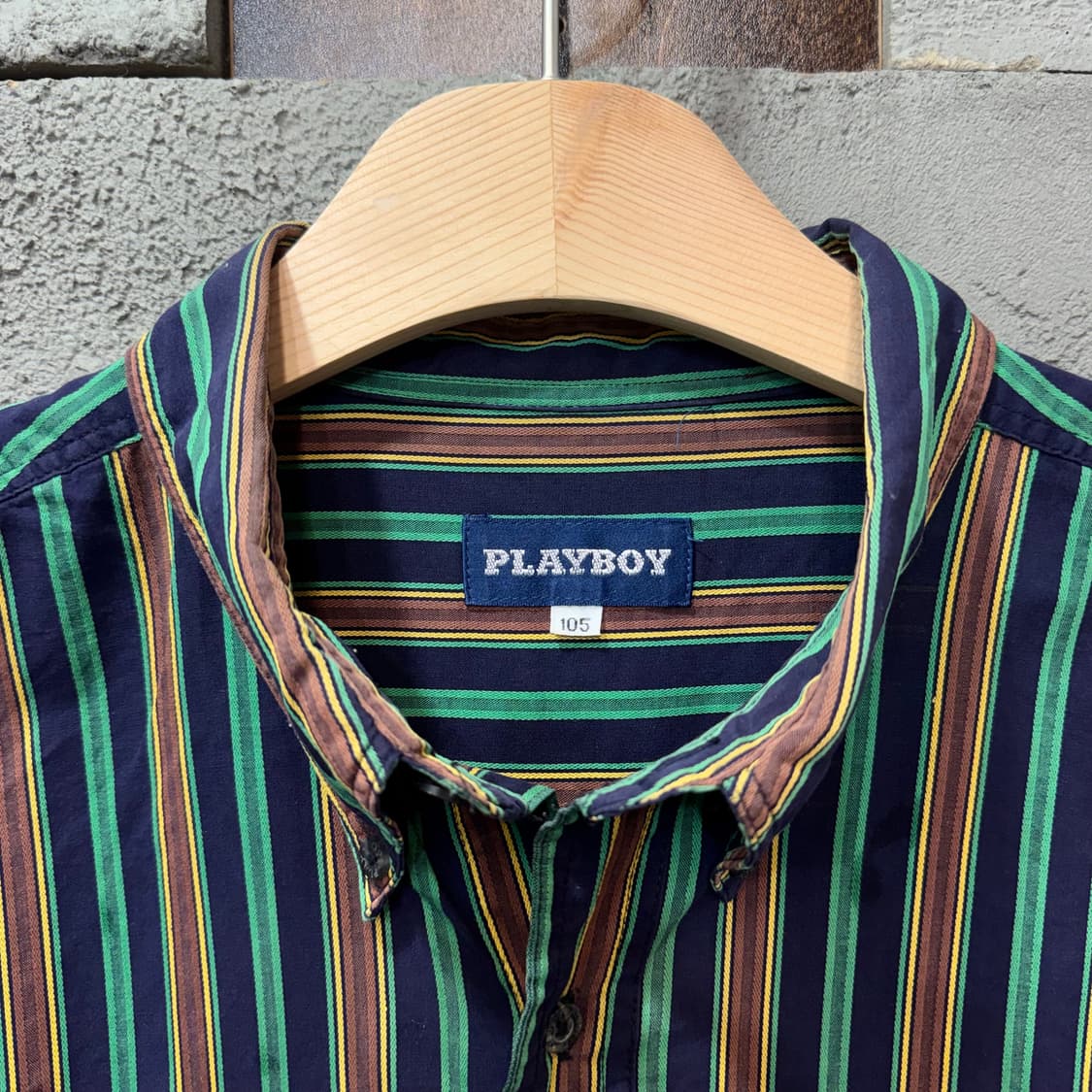 90s 플레이보이 스트라이프 셔츠 (XL) 상품이미지4