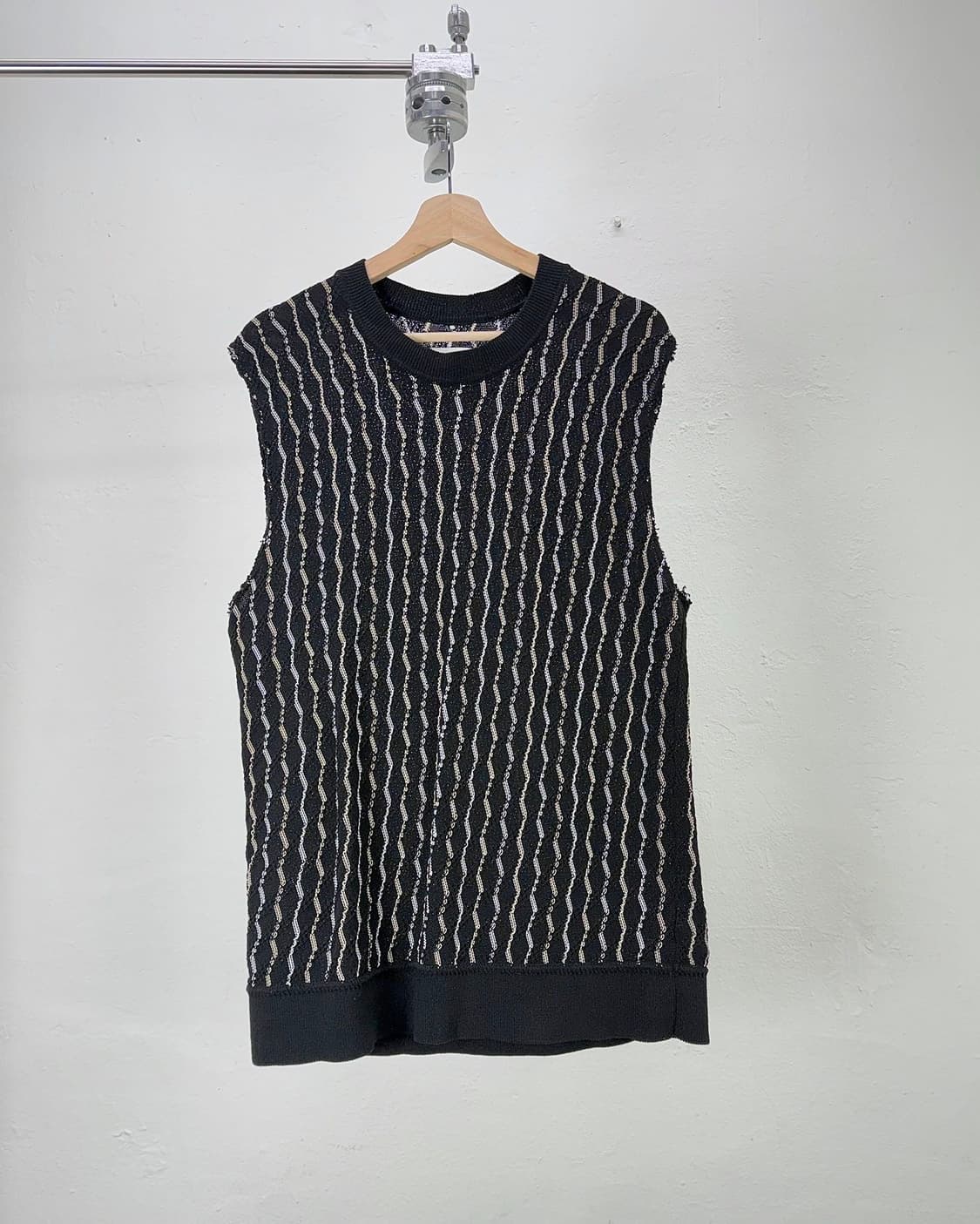 마르지엘라 넘버 10 블랙 크로셰 니트 베스트 상품이미지1