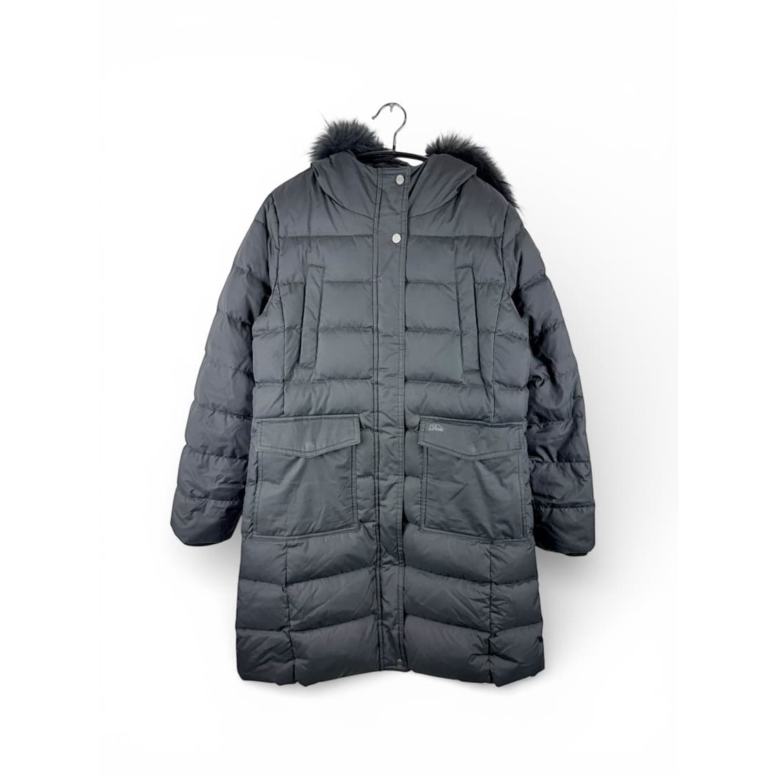 (90) 닥스 우먼스 라쿤퍼 구스다운 롱 패딩 블랙 상품이미지1