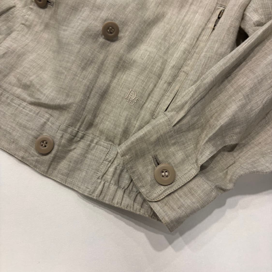 [L] 크리스찬디올 무슈 DIOR 베이지 린넨 봄버 자켓 D908 상품이미지7