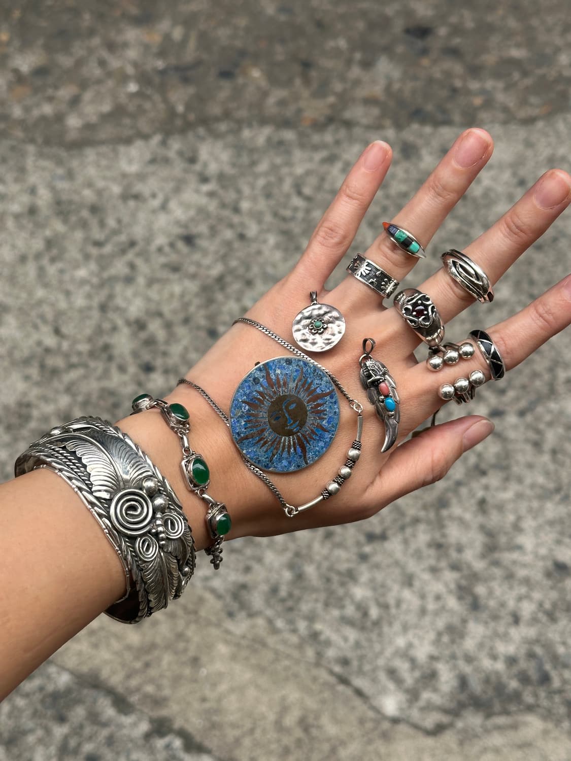 Navajo gemstone 925silver ring 상품이미지8